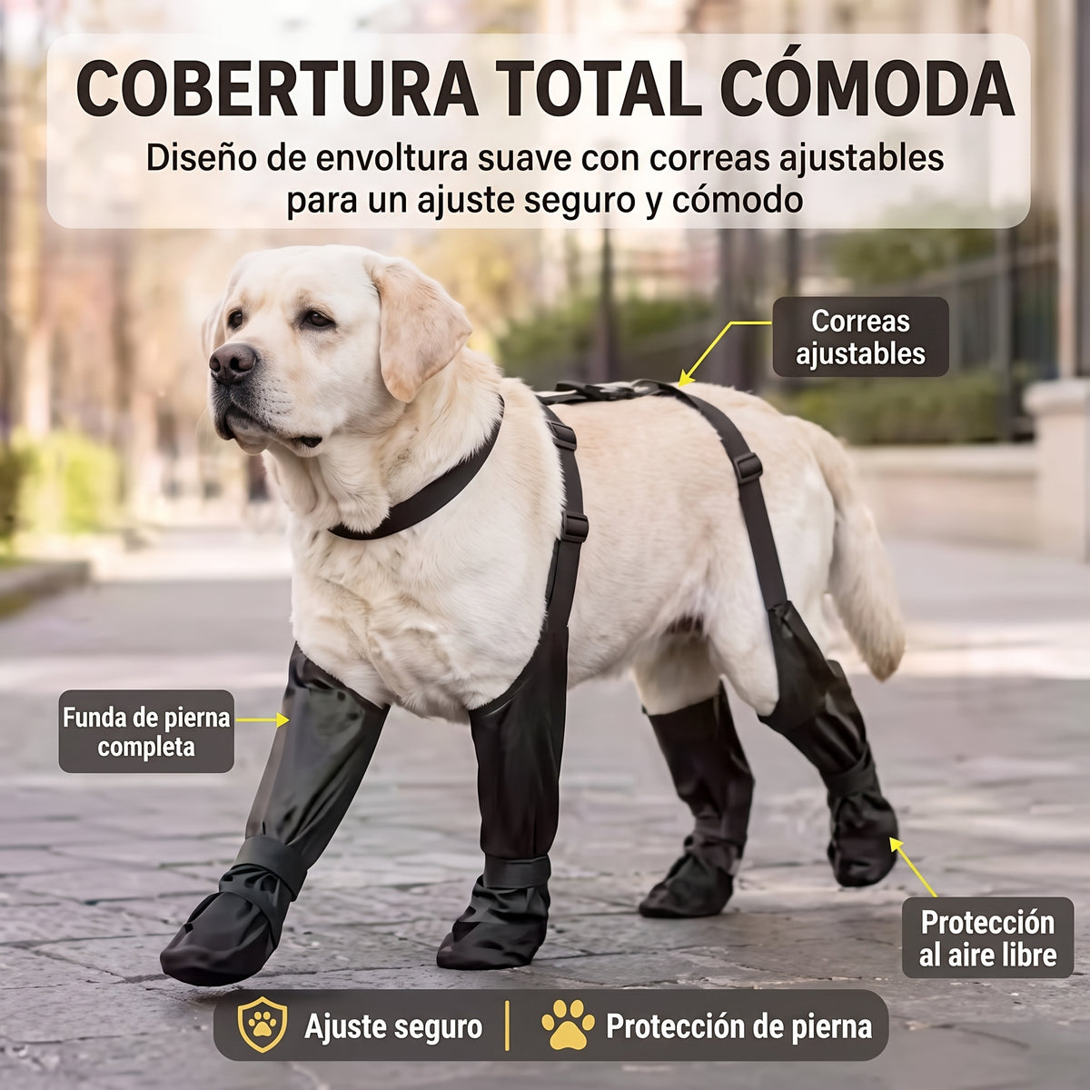 Botas antibarro con tirantes para perros